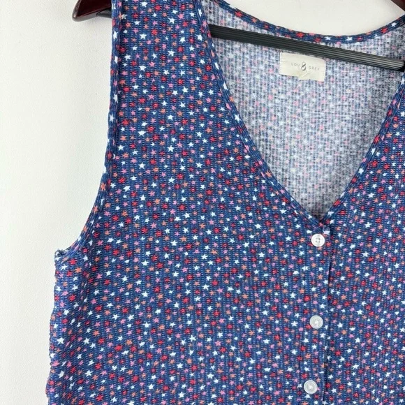 Loft Lou & Grey Women’s Patriotic Stars 4th of July Tank Top Button Down Small - Picture 2 of 9